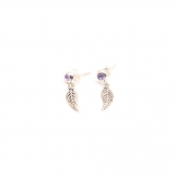 Pendientes pluma amatista